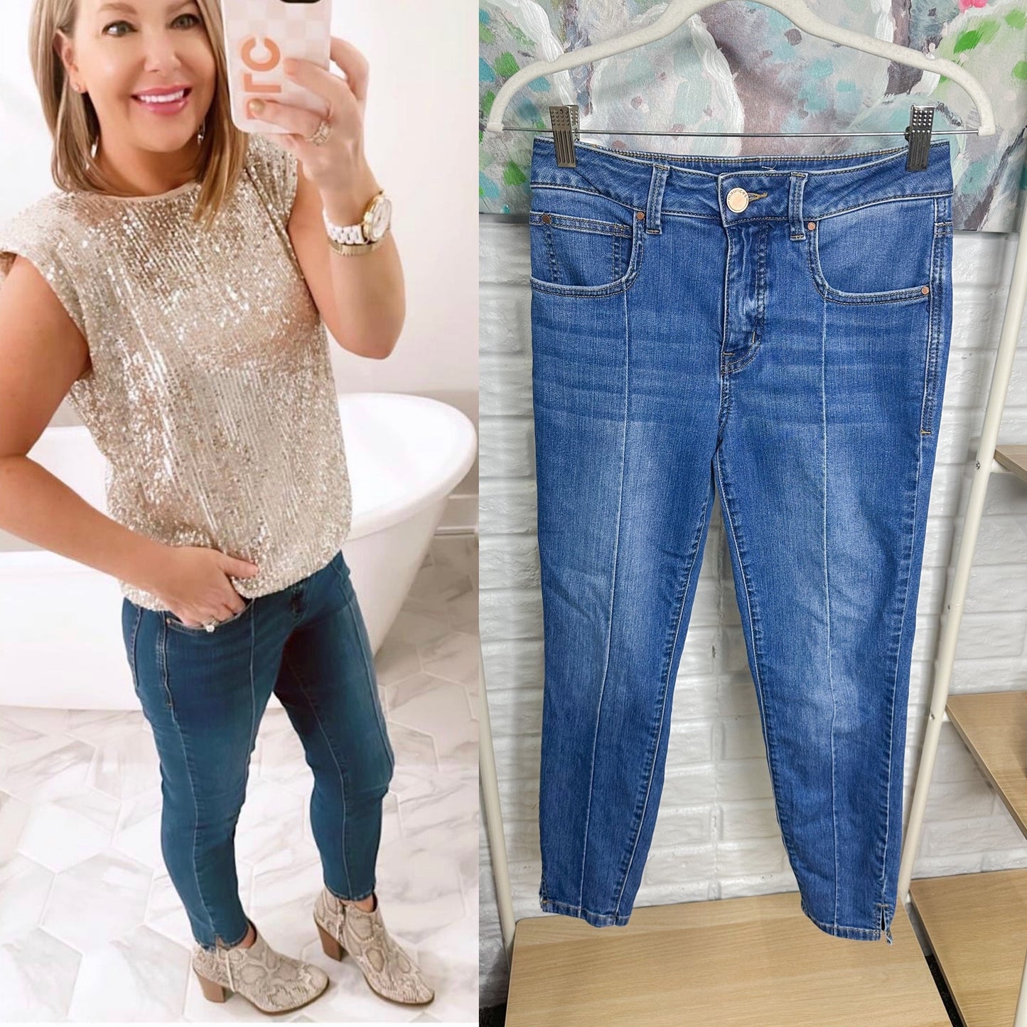 Maurice’s Everflex High Rise Front Seam Skinny Jeans (4 Short)