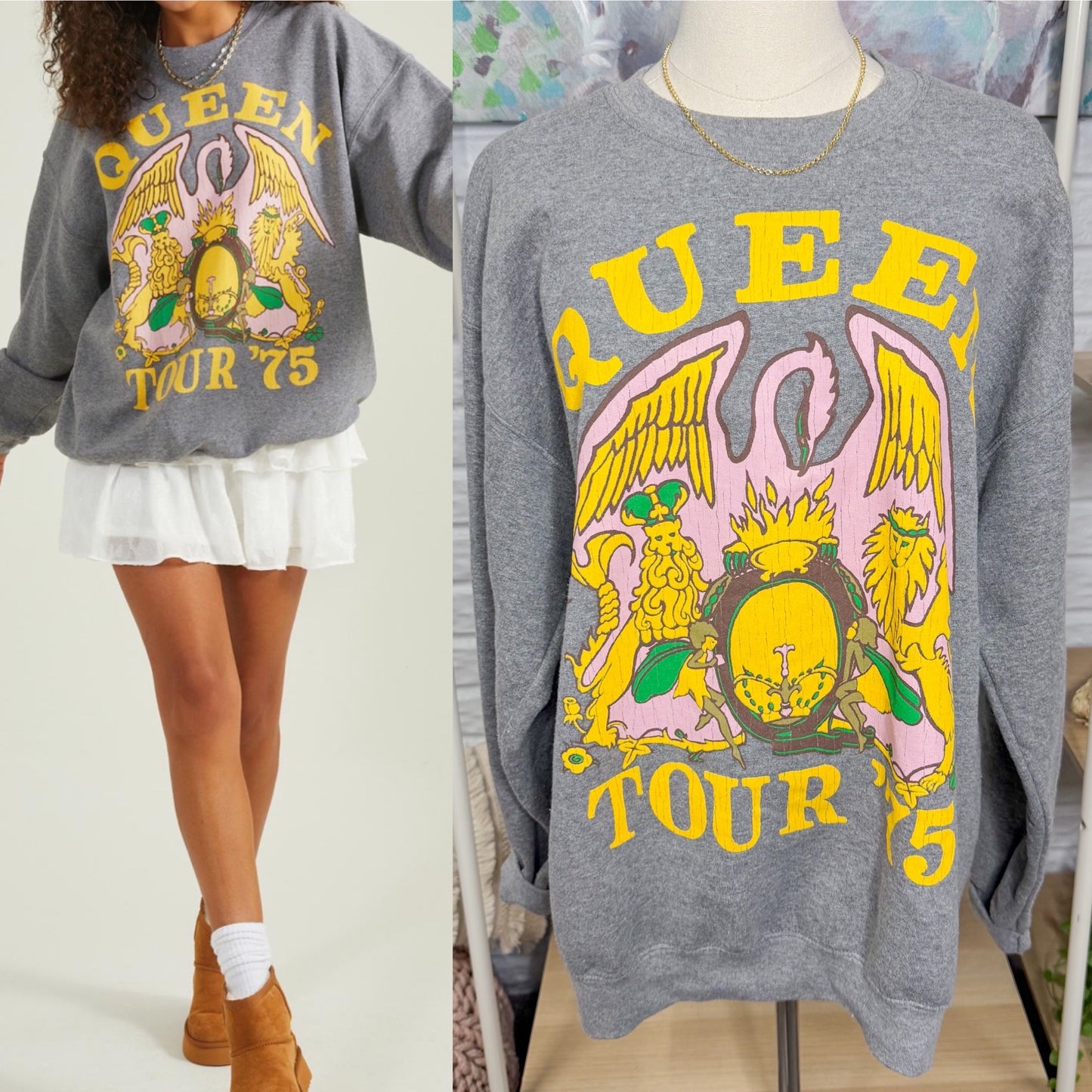 Altar’d State Queen Tour ‘75 Graphic Oversized Sweatshirt (XS/S)