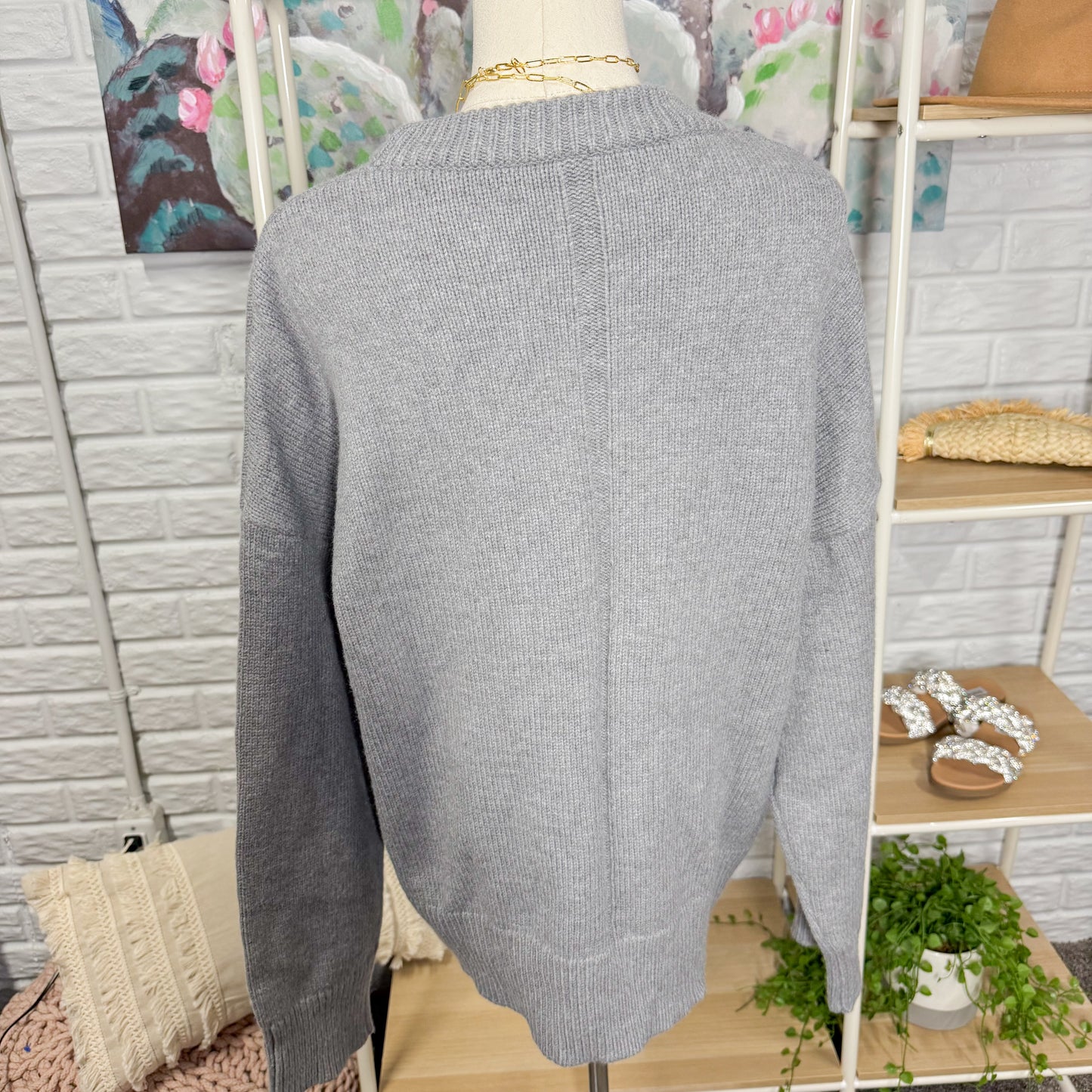 Prettygarden Gray Chunky Knit Sweater (M)