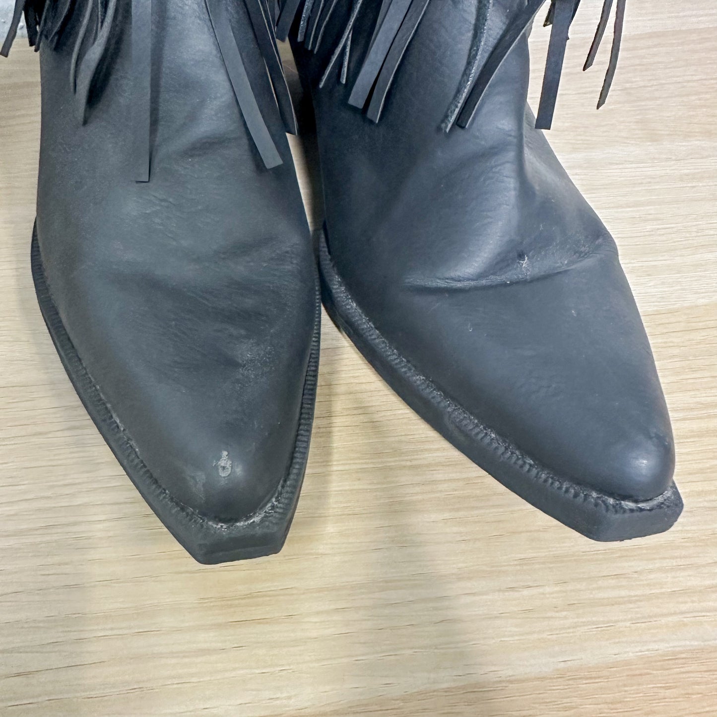 Roper Oakley Black Studded Fringe Boot (9.5)