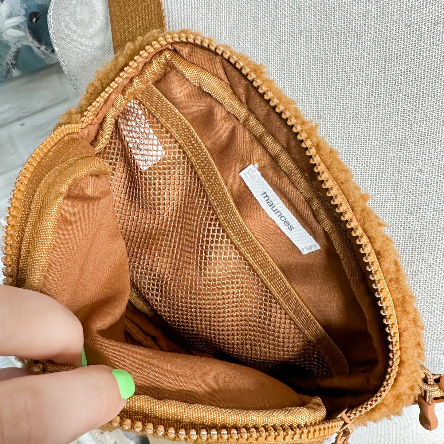 Maurice’s Brown Sherpa Belt Bag