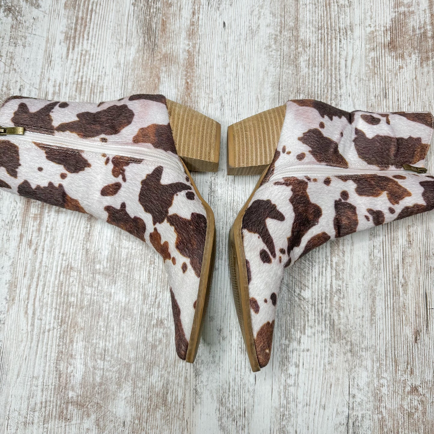 Beast Fashion Arisa Vegan Cowhide Booties Size 10