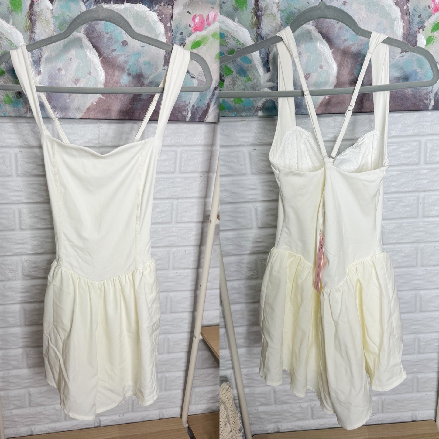 Qinsen New Ivory Square Neck Romper (M)