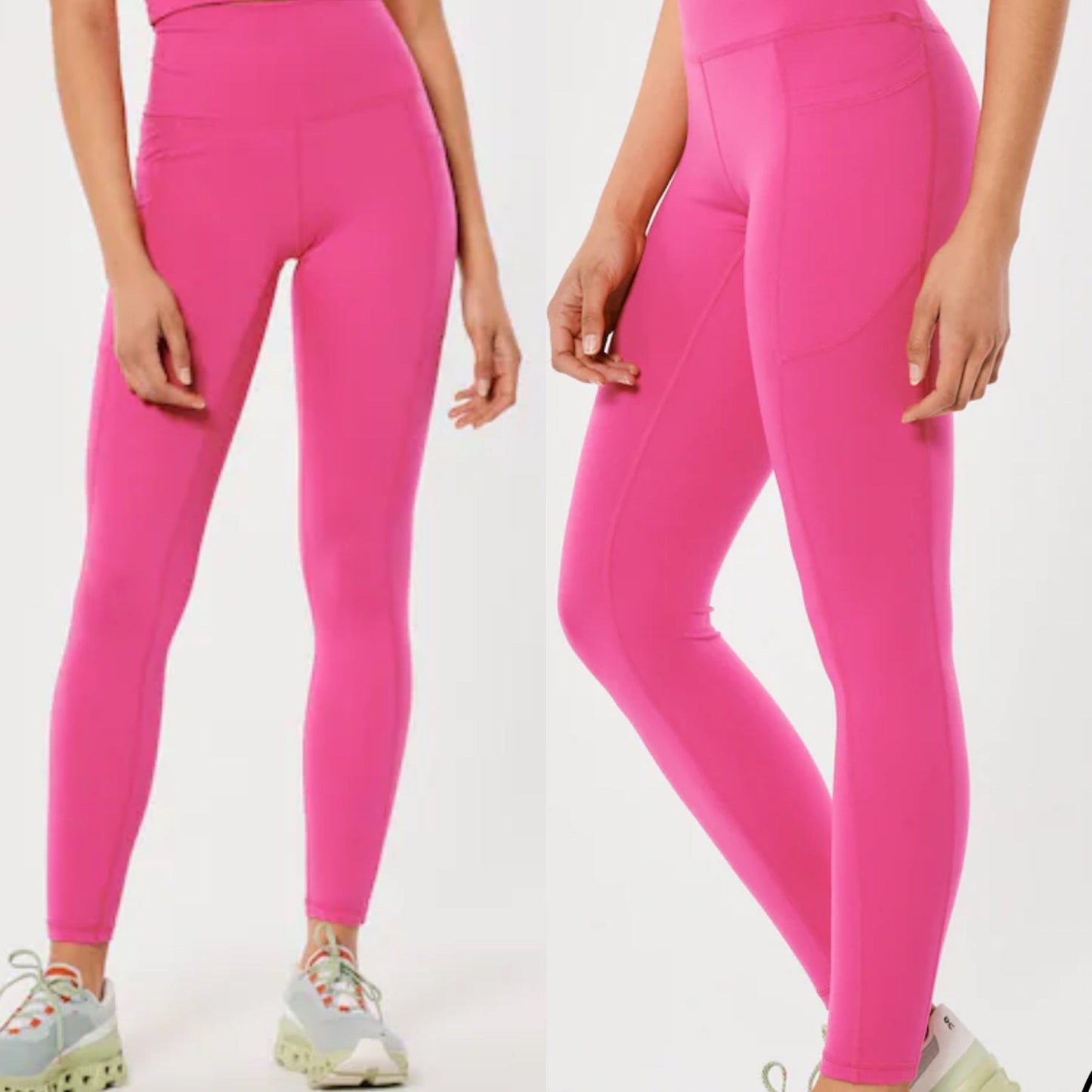 Hollister Gilly Hicks New Pink Recharge High Rise Leggings Size Medium Long