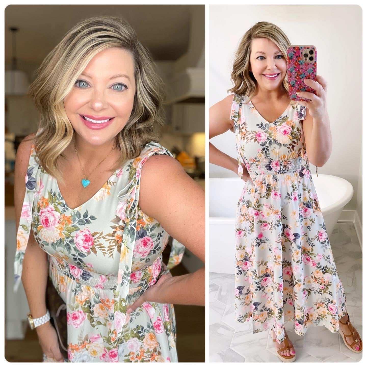 Grace Karin New Green Floral Dress Size Small – Blogger Favs