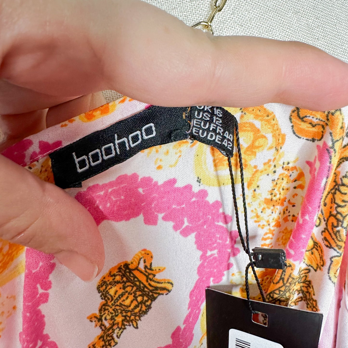 Boohoo New Plus Scarf Print Kimono Size 12