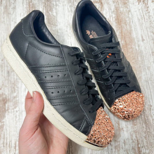 Adidas Originals Superstar 80s Rose Gold Metal Toe Sneakers Size 7
