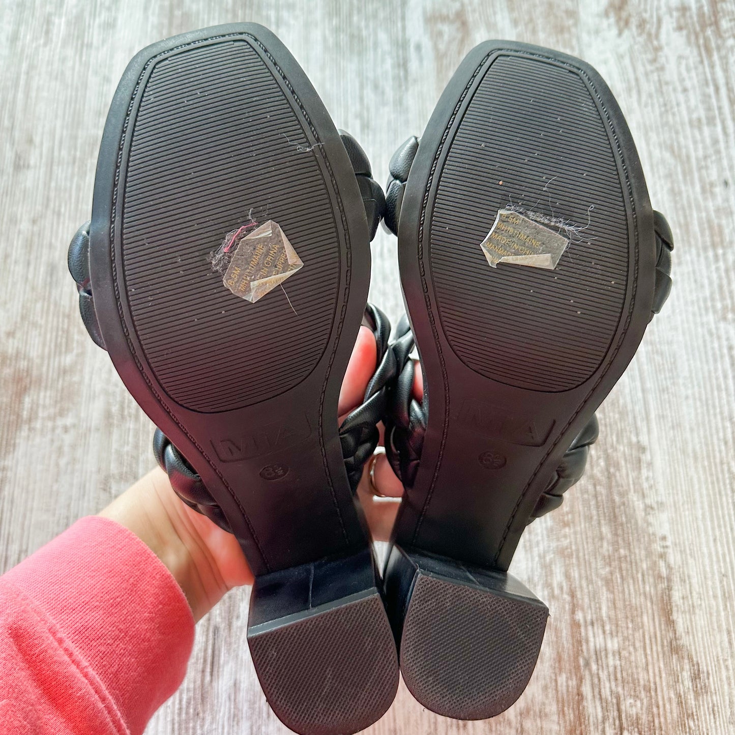 MIA Black Maine Braided Sandal Size 8.5