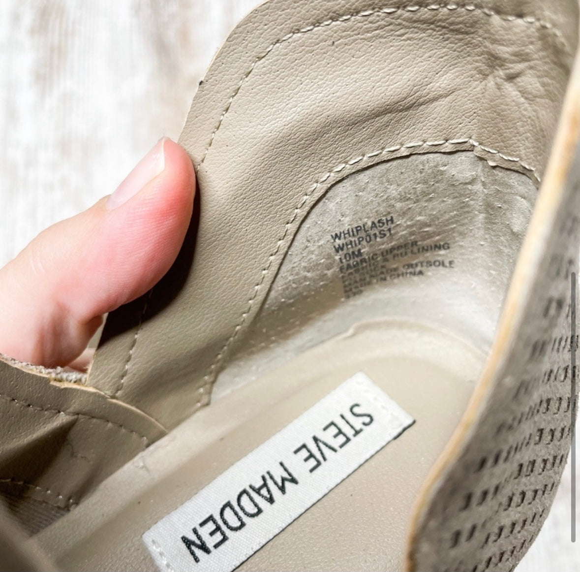Steve Madden Whiplash Taupe Slip On Sneakers 10