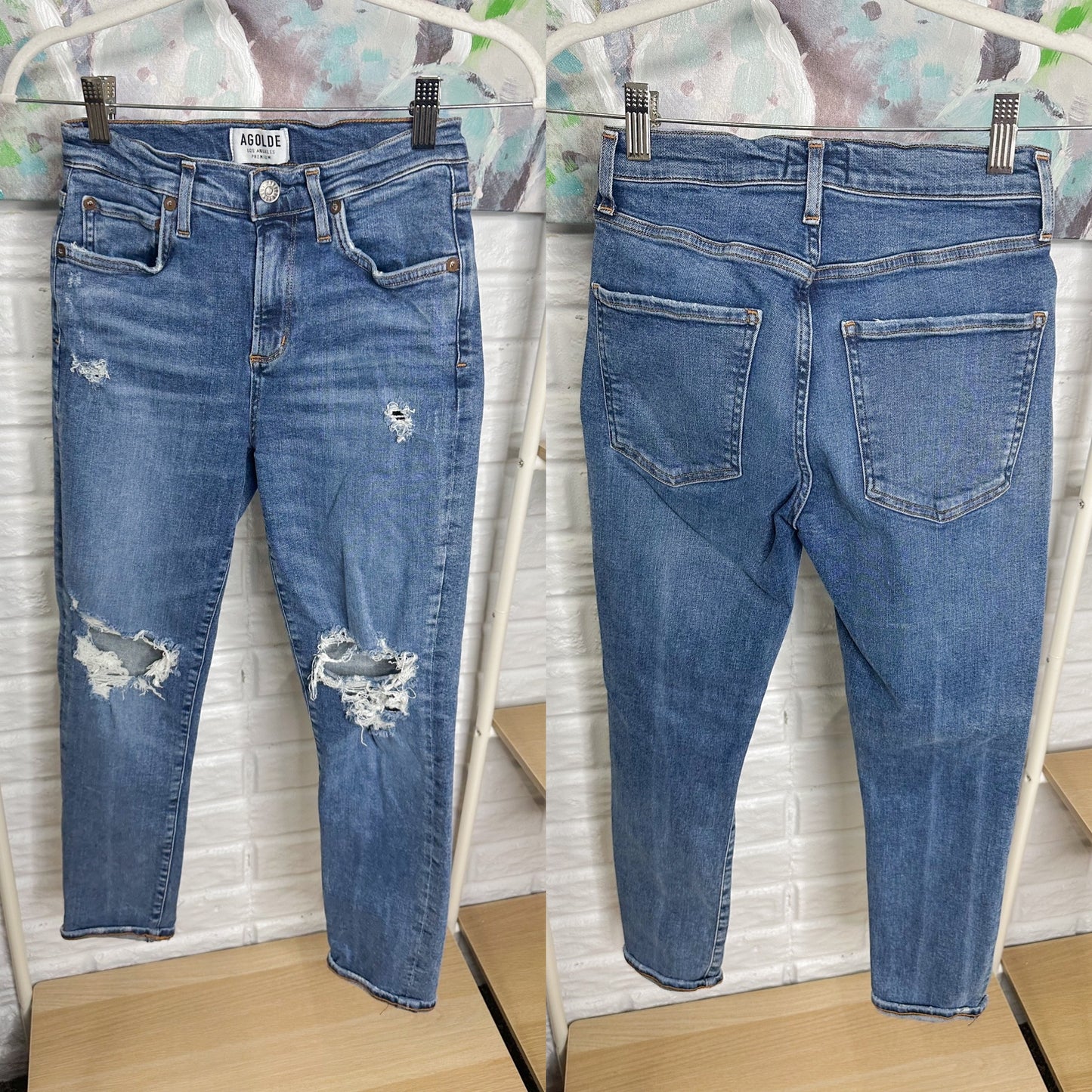 AGOLDE Sophie Distressed High Rise Skinny Crop Jean (26)