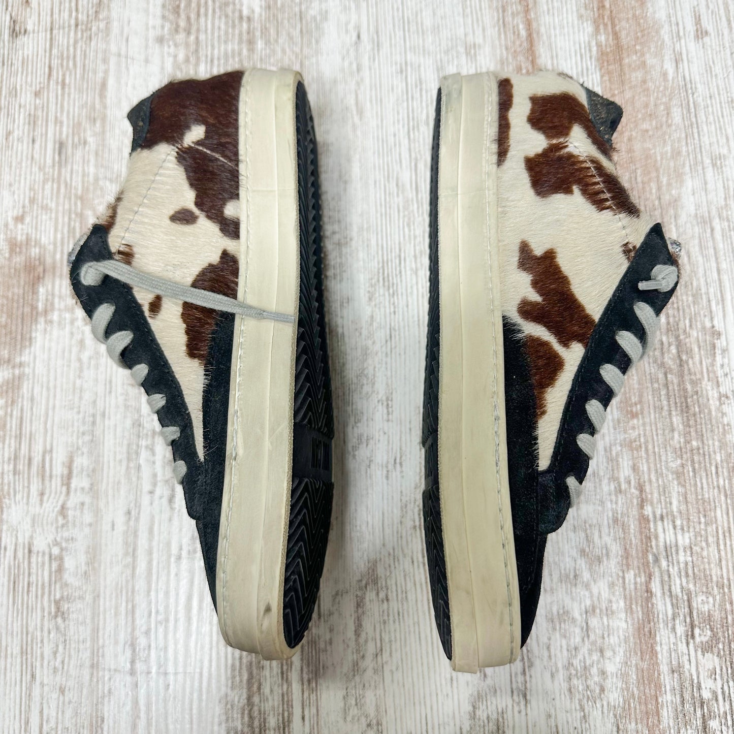 P448 Women's John Fur & Leather Lace-Up Sneakers Size EU 36, US 6-6.5