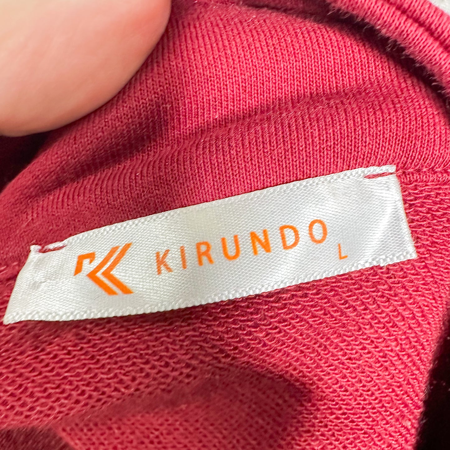 Kirundo Red Cropped Half Zip Sweatshirt (L)