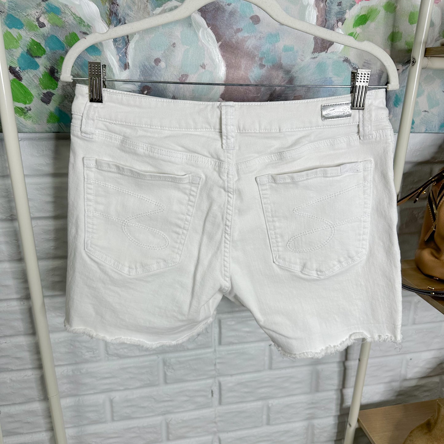 Seven7 White High Rise Shorts Size 8