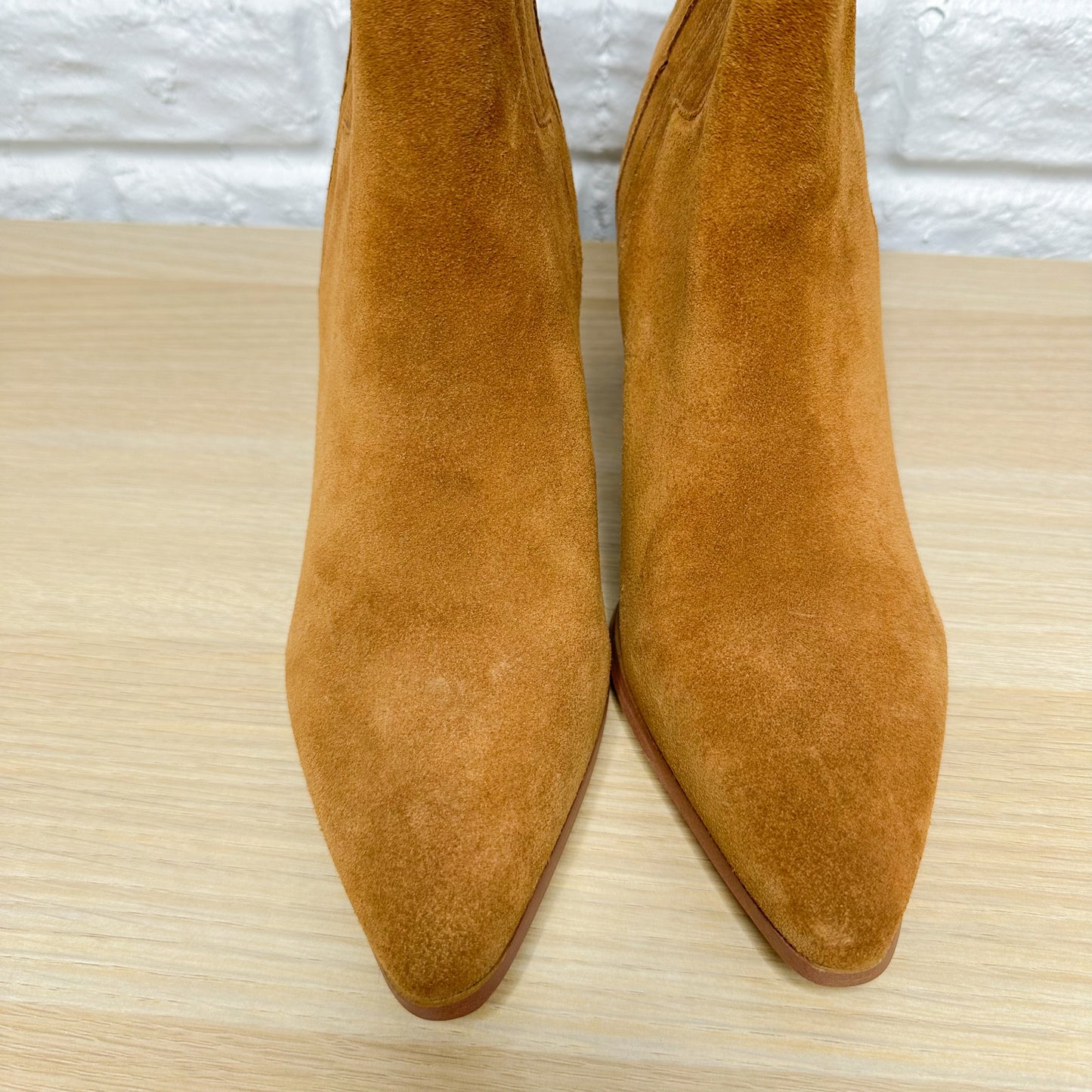 Tan Brown Suede Ankle Booties Size EU 41 / US 10