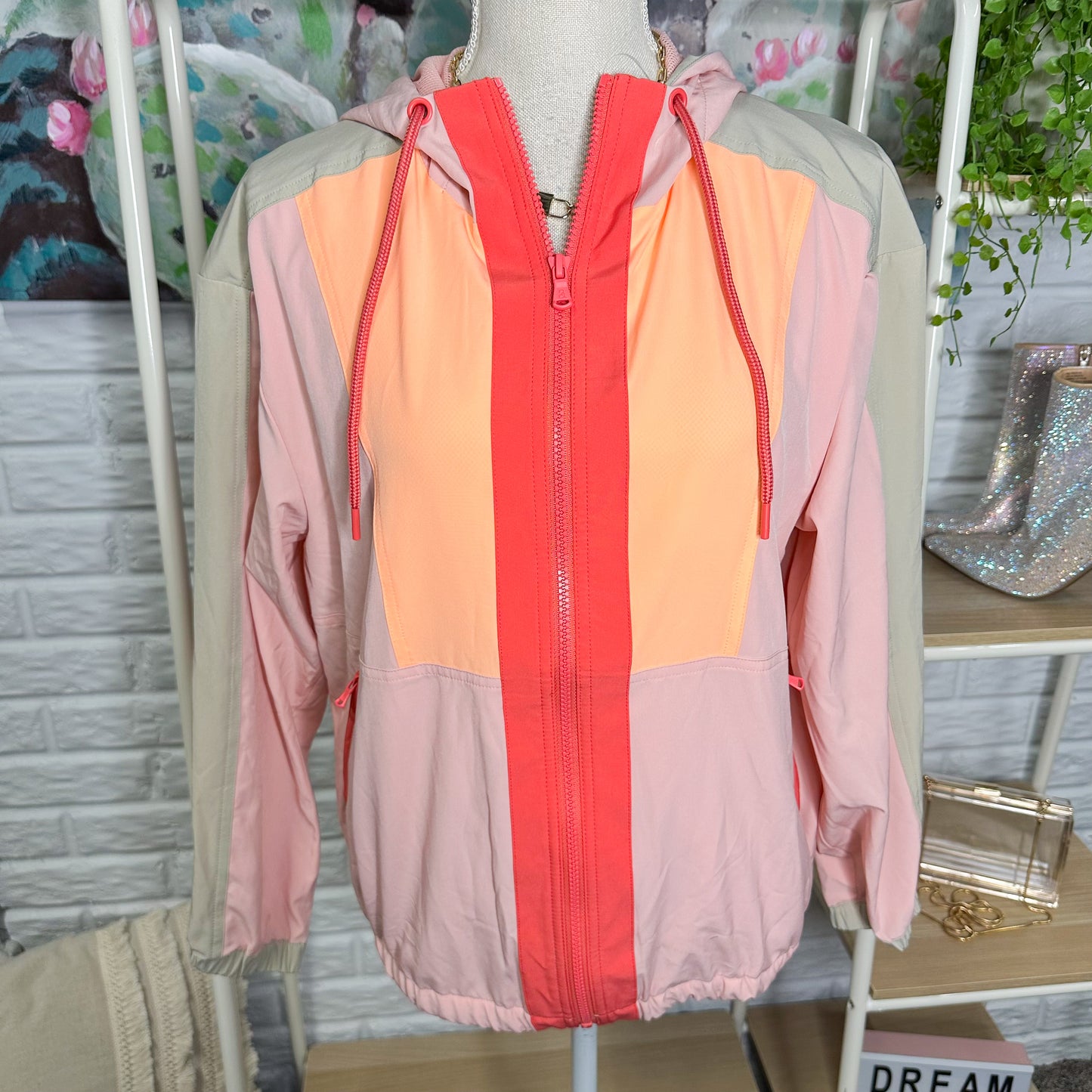 Lou & Grey Colorblock Wanderweave Windbreaker Jacket Size XS