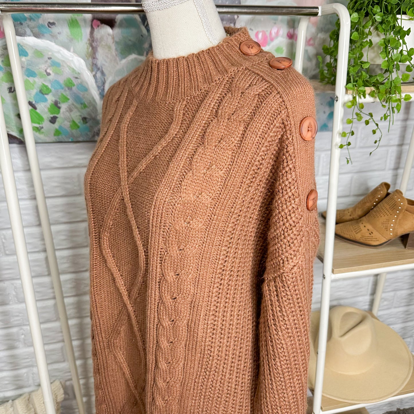 Anrabess New Brown Sweater Dress Size Large