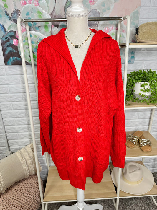 Merokeety New Red Duster Cardigan (L)