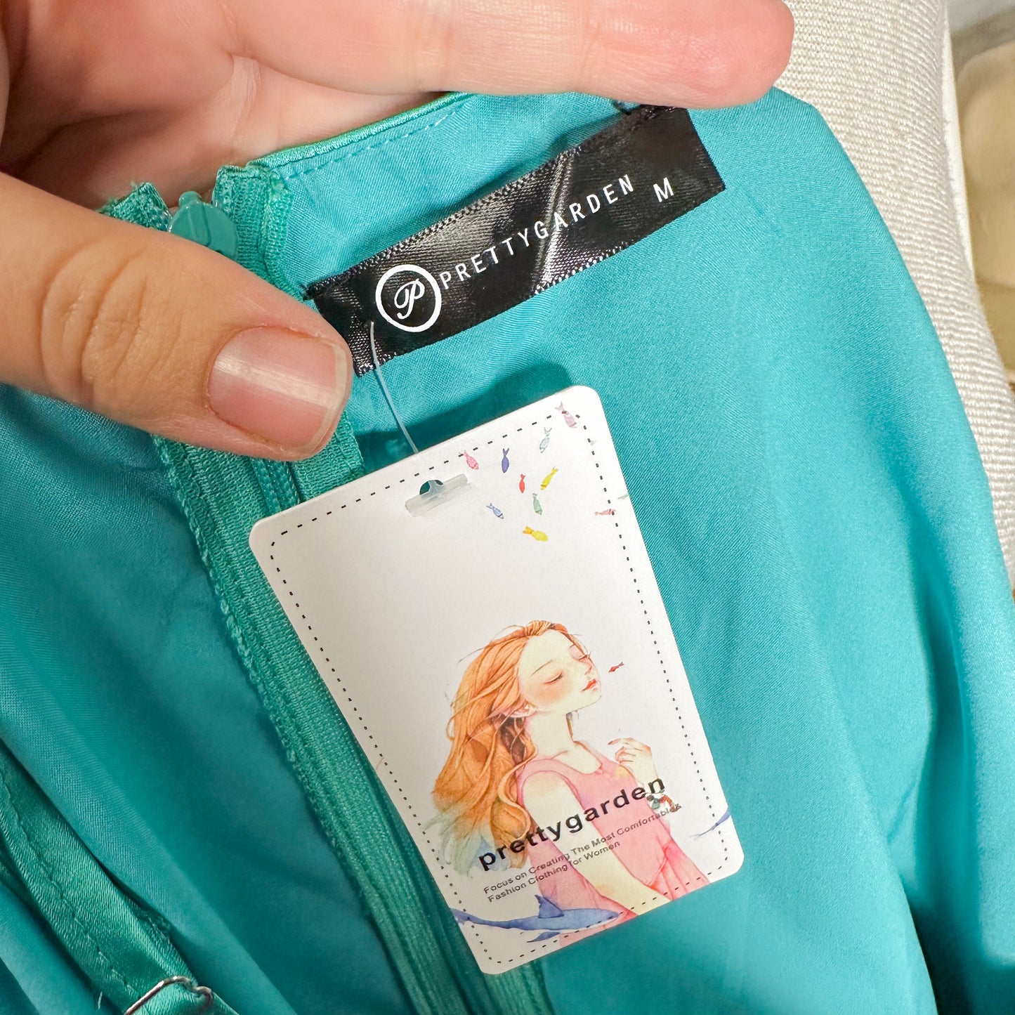 Prettygarden New Teal Satin High Low Maxi Dress Size Medium