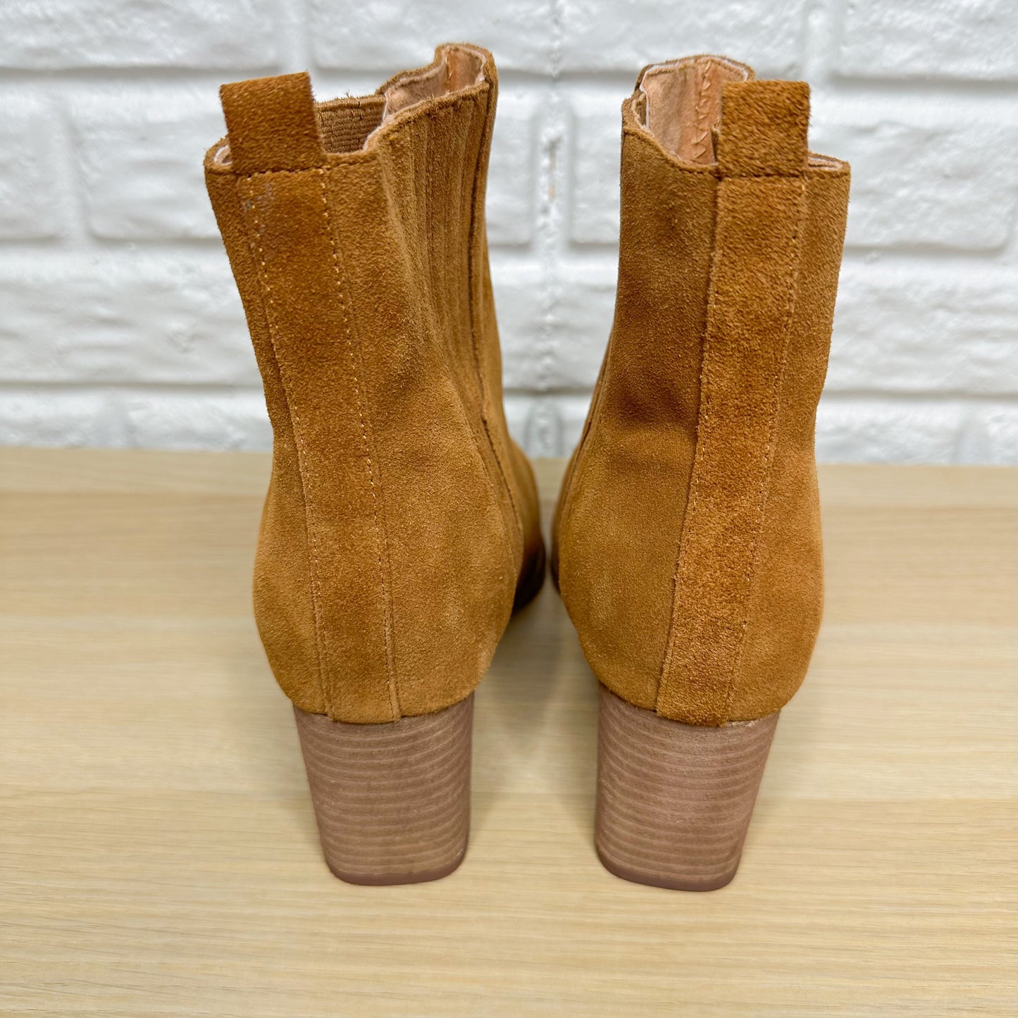 Tan Brown Suede Ankle Booties Size EU 41 / US 10