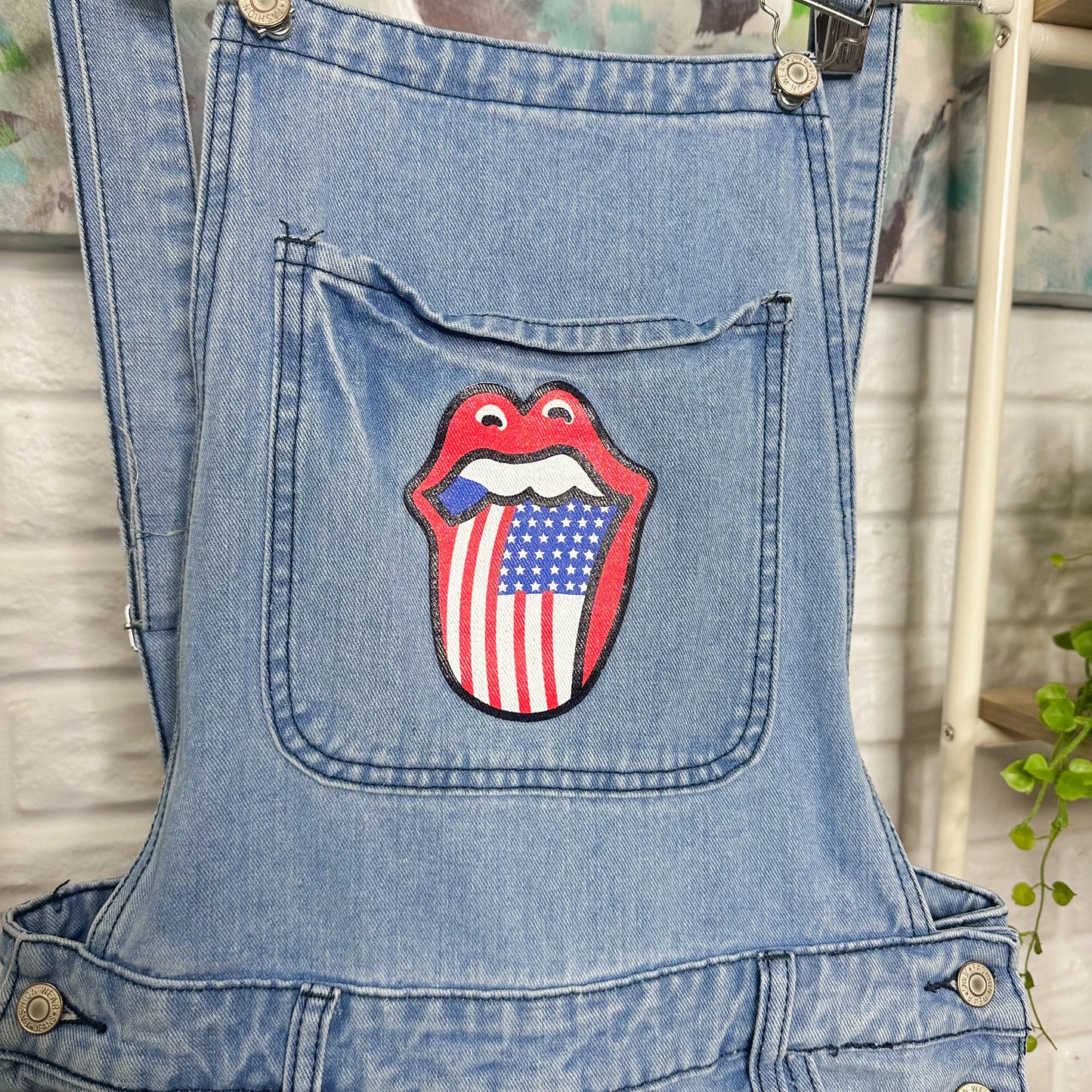 MISSLOOK Rolling Stone Denim Overalls (L)