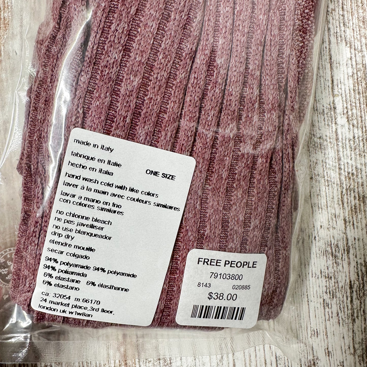 Free People New Maroon Ribbed Tights One Size