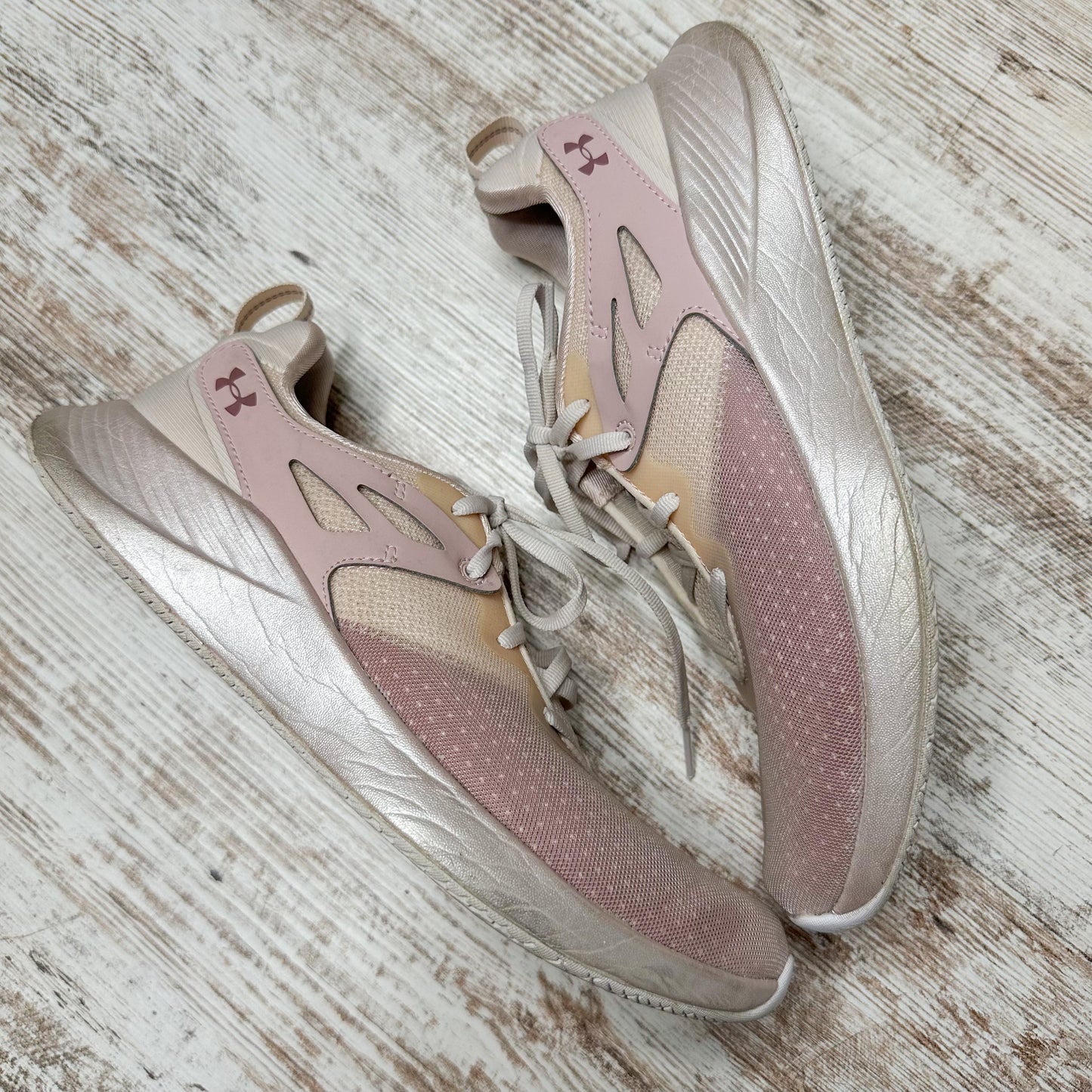 Under Armour Metallic Pink Charged Breathe TR 2 Size 10