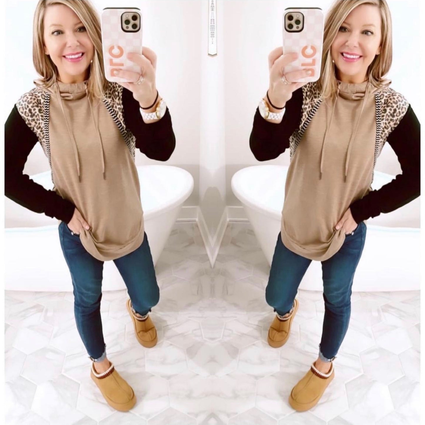Maurice’s New Homeward Leopard Color-block Hoodie Size XS
