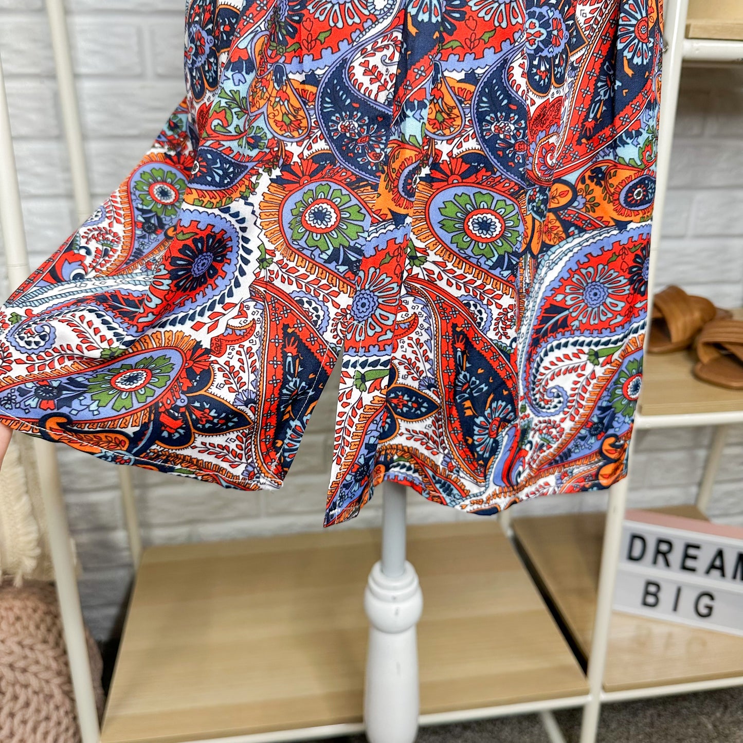 Cupshe Paisley Print V Neck Dress Size Small