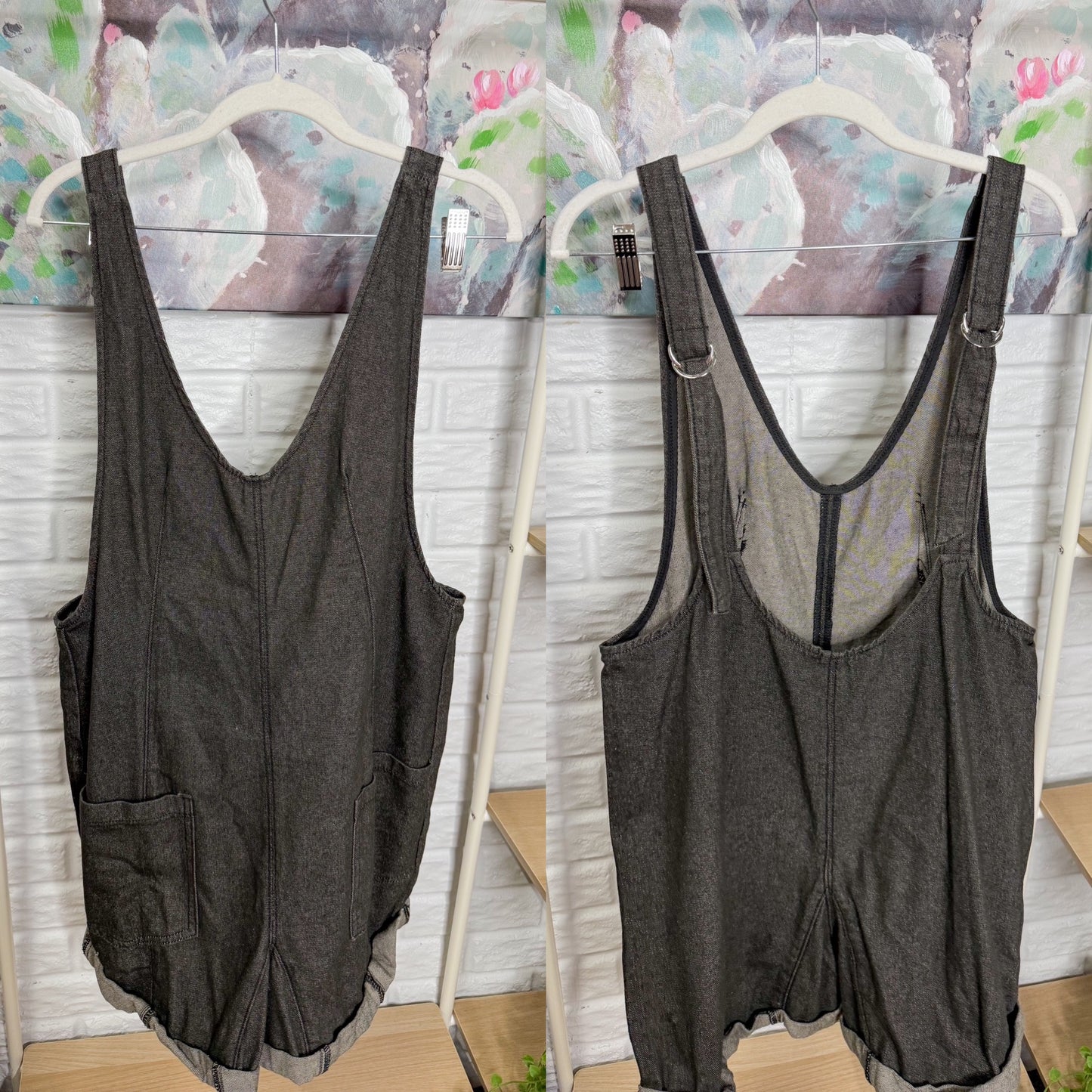 Glamaker Black Denim Short Overalls (12)