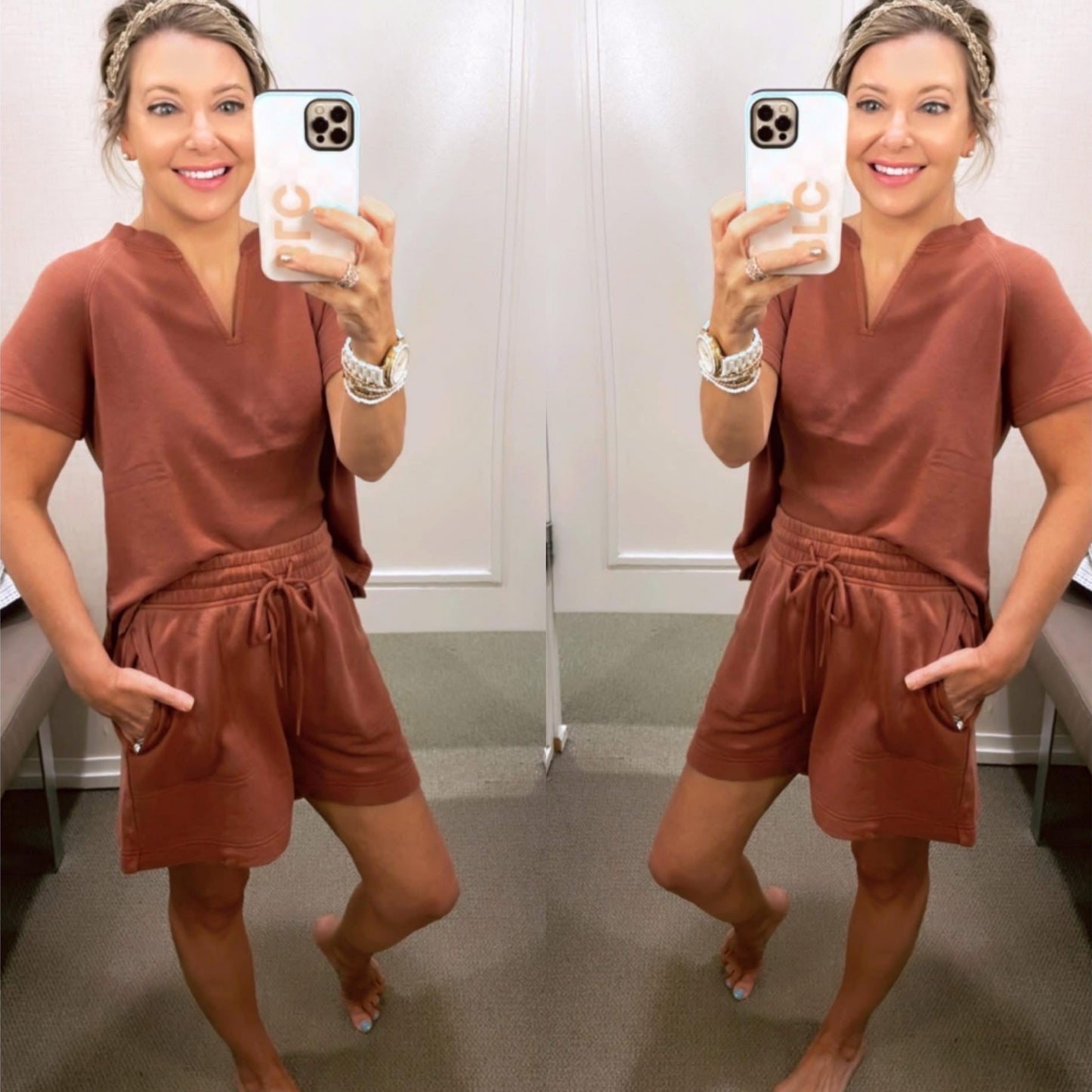 Lou & Grey New Washed Cozy Cotton Set in Copper (XS)