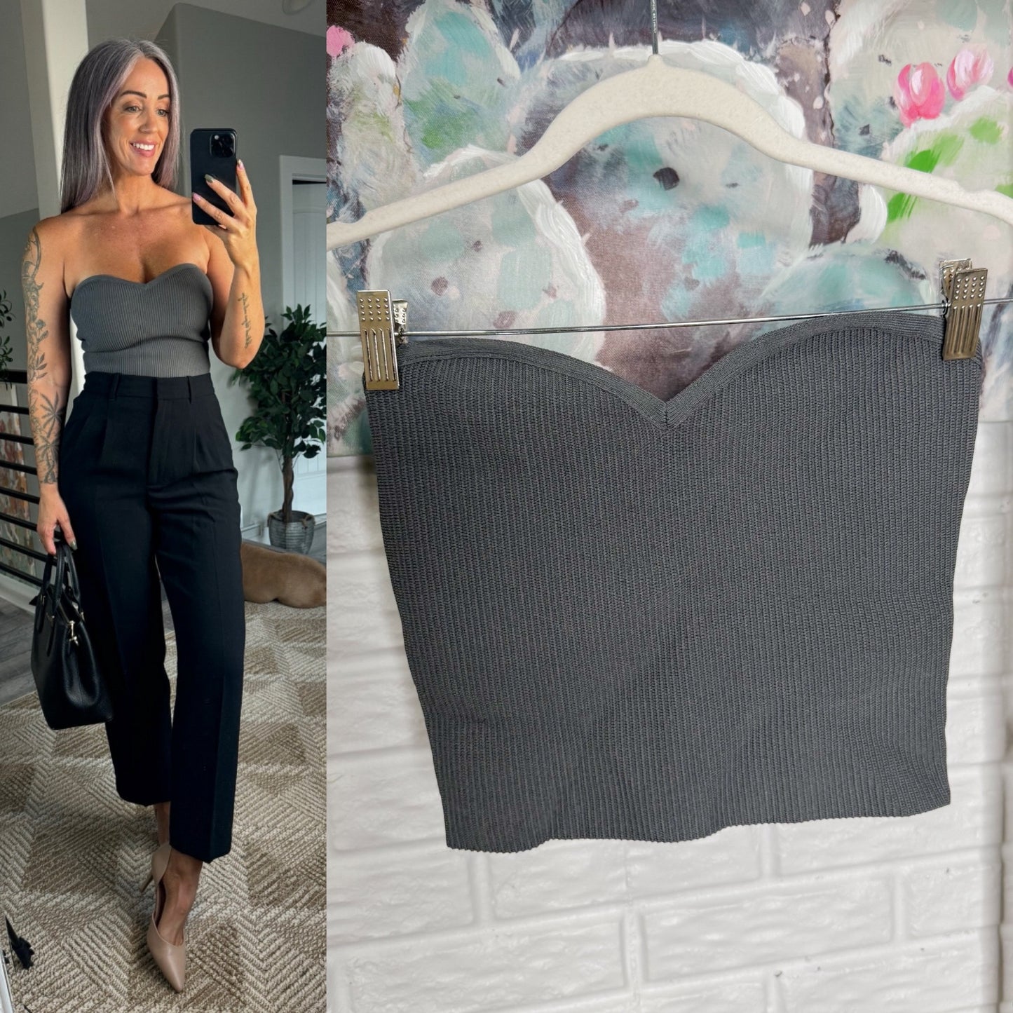 Aritzia New Sculpt Knit Sweatheart Tube Top (M)