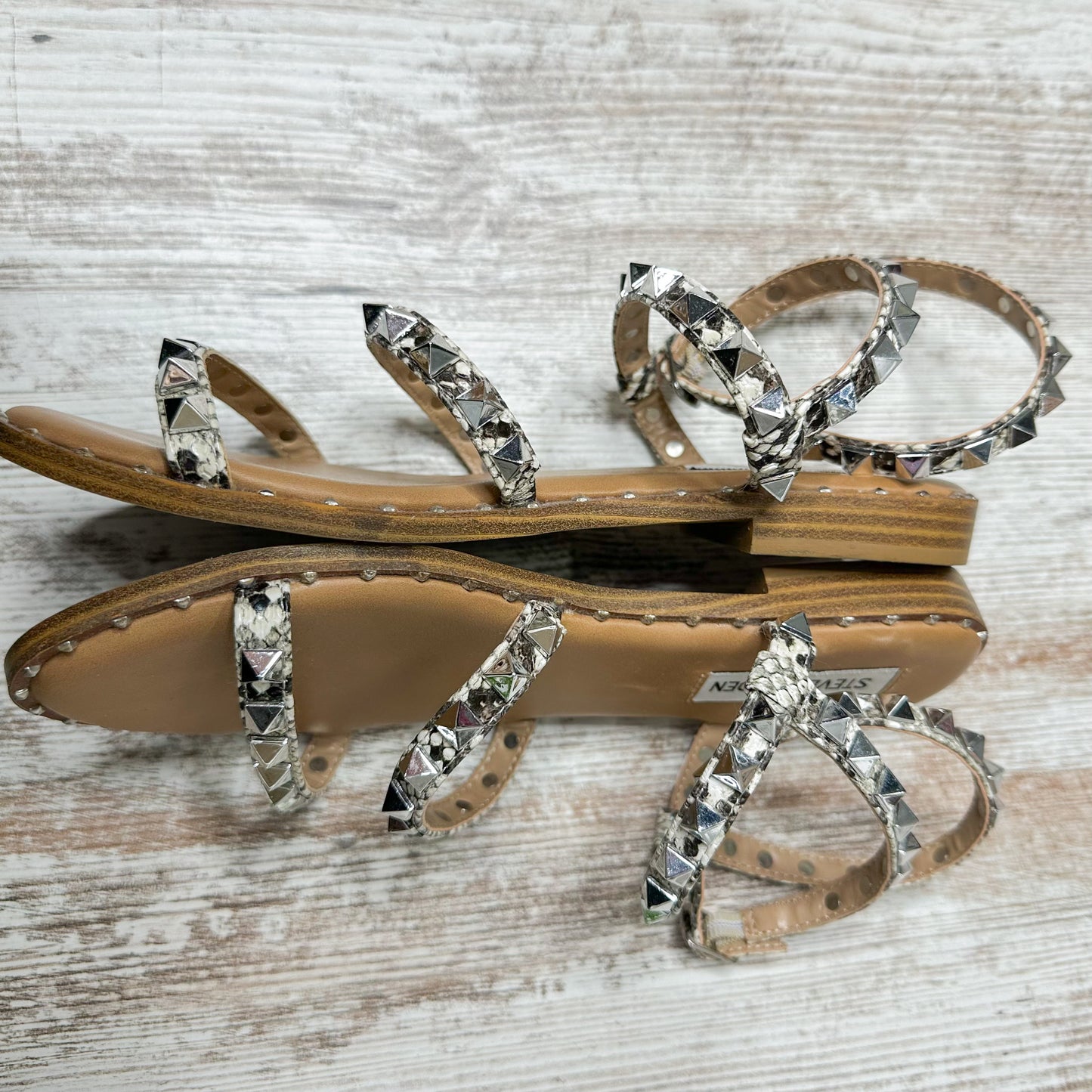 Steve Madden Travel Snake-Print Sandals Size 6