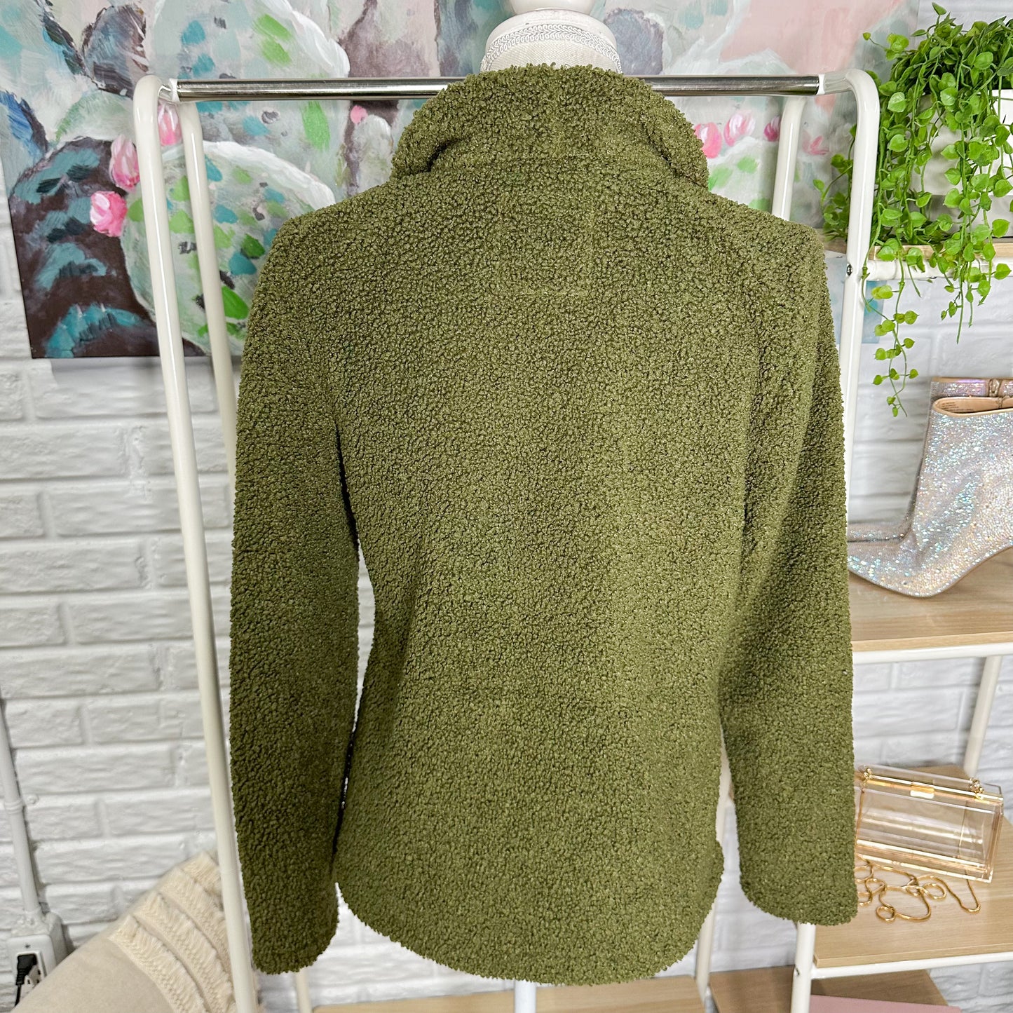 Maurice’s New Olive Teddy Sherpa Jacket Size Small