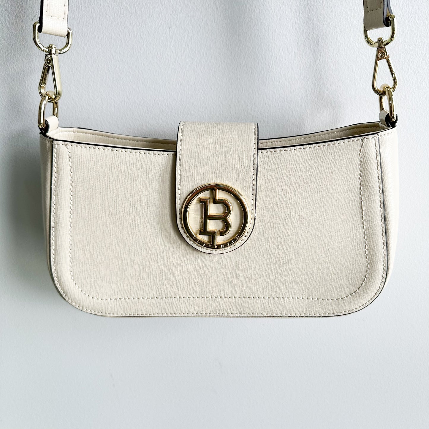 Bostanten Nola White Leather Crossbody Purse