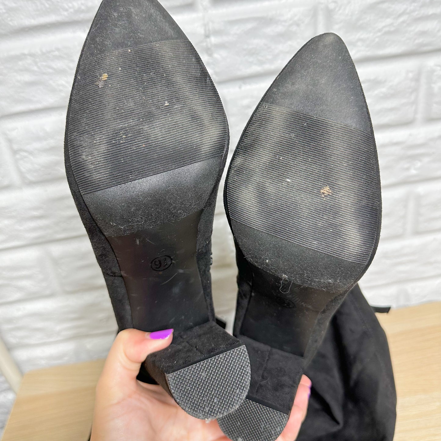Scoop Black Suede Over The Knee Boots Size 9.5