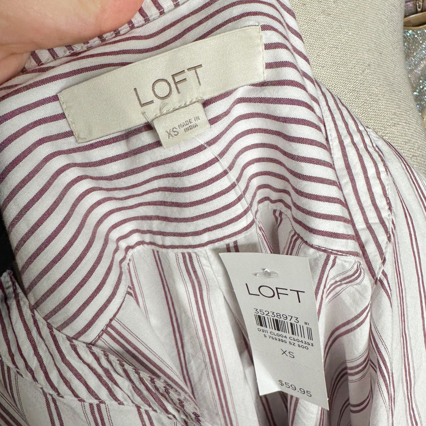 LOFT New Striped Dolman Henley Everyday Shirt Size XS