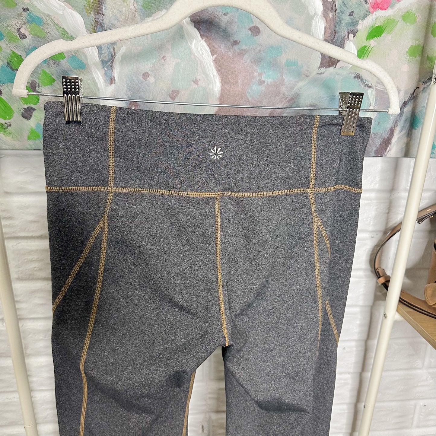 Athleta Gray Chaturanga Kick Flare High Rise Pant Size Medium Tall