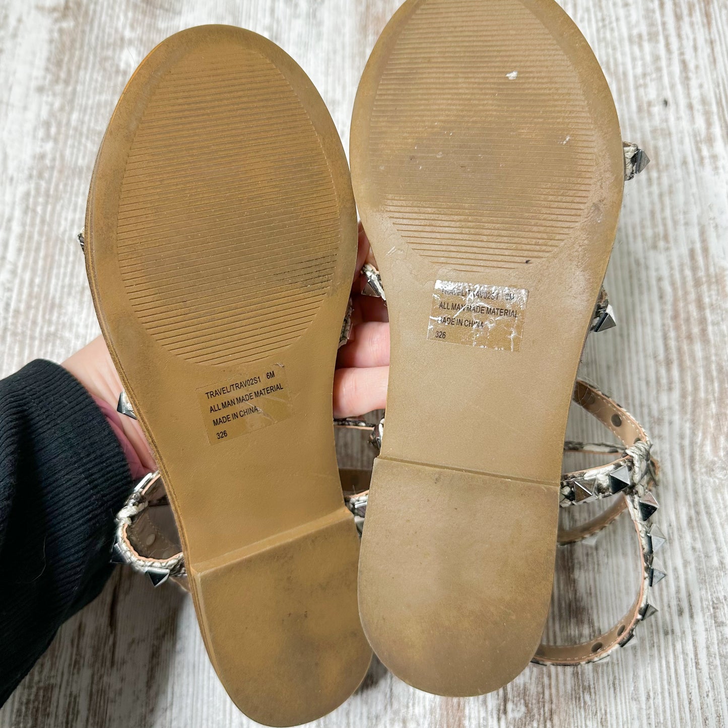 Steve Madden Travel Snake-Print Sandals Size 6