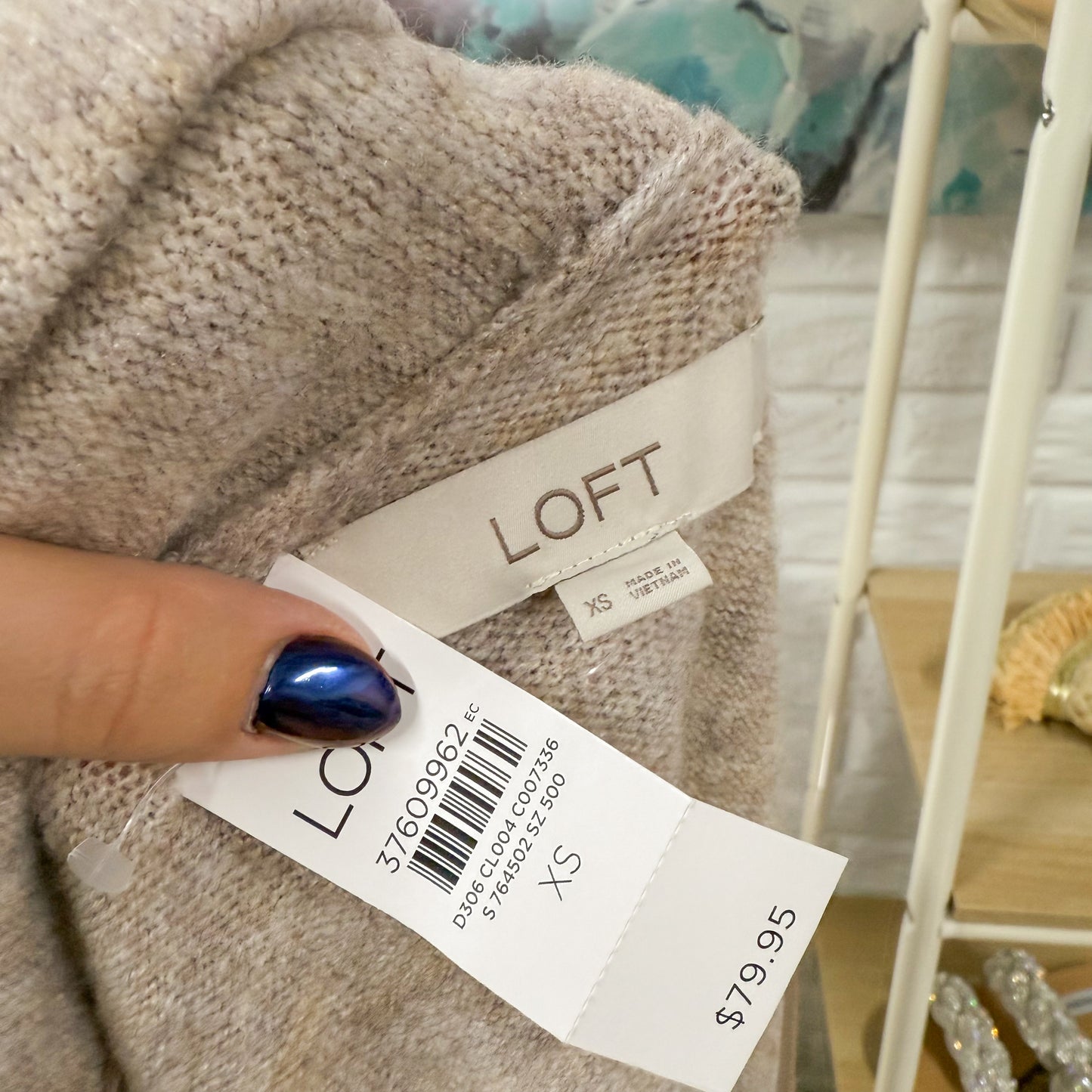 LOFT New Draped Open Front Cardigan (XS)