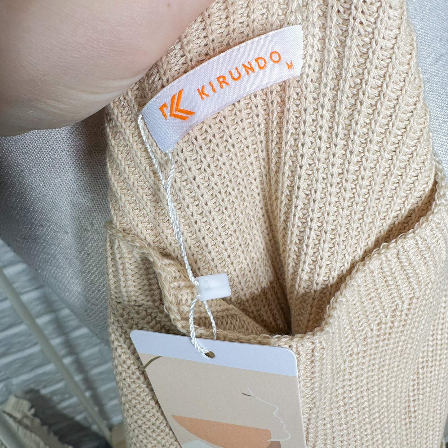 Kirundo New Beige Cap Sleeve Knit Top (M)