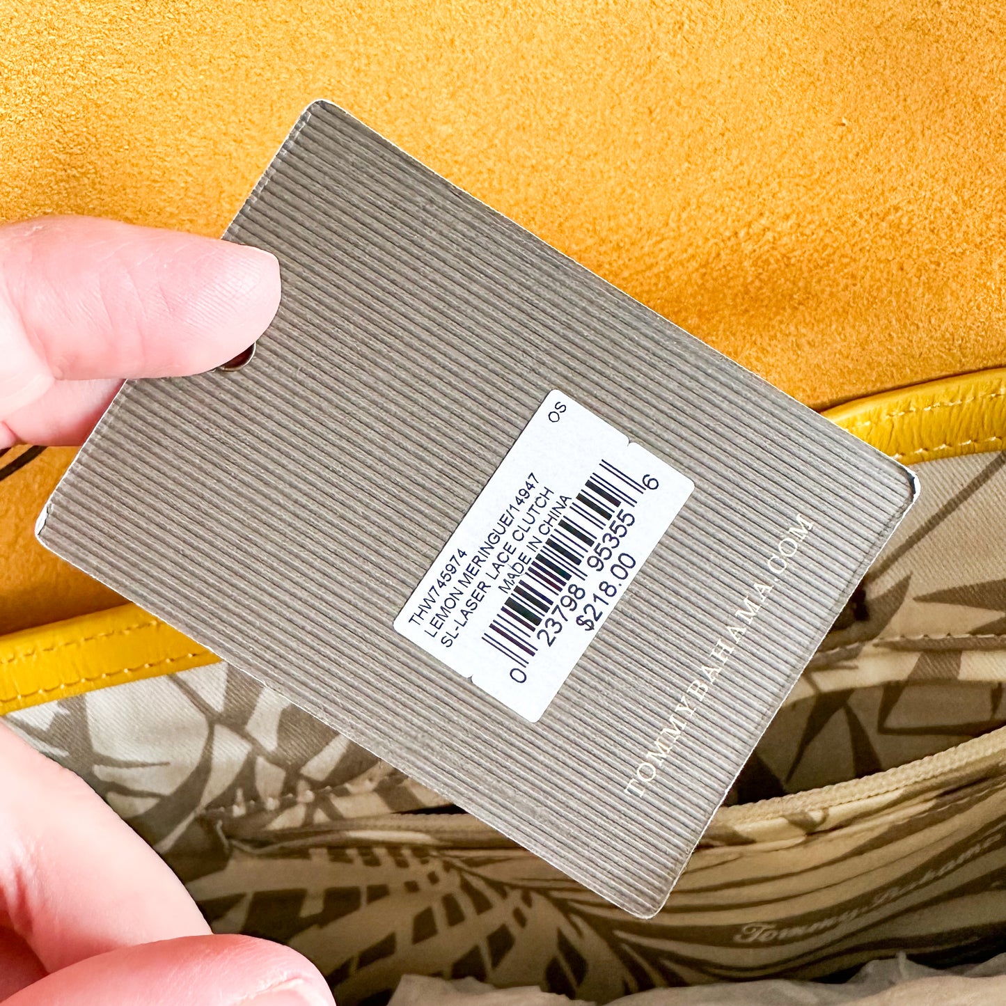 Tommy Bahama New Yellow Laser Cut Crossbody Purse