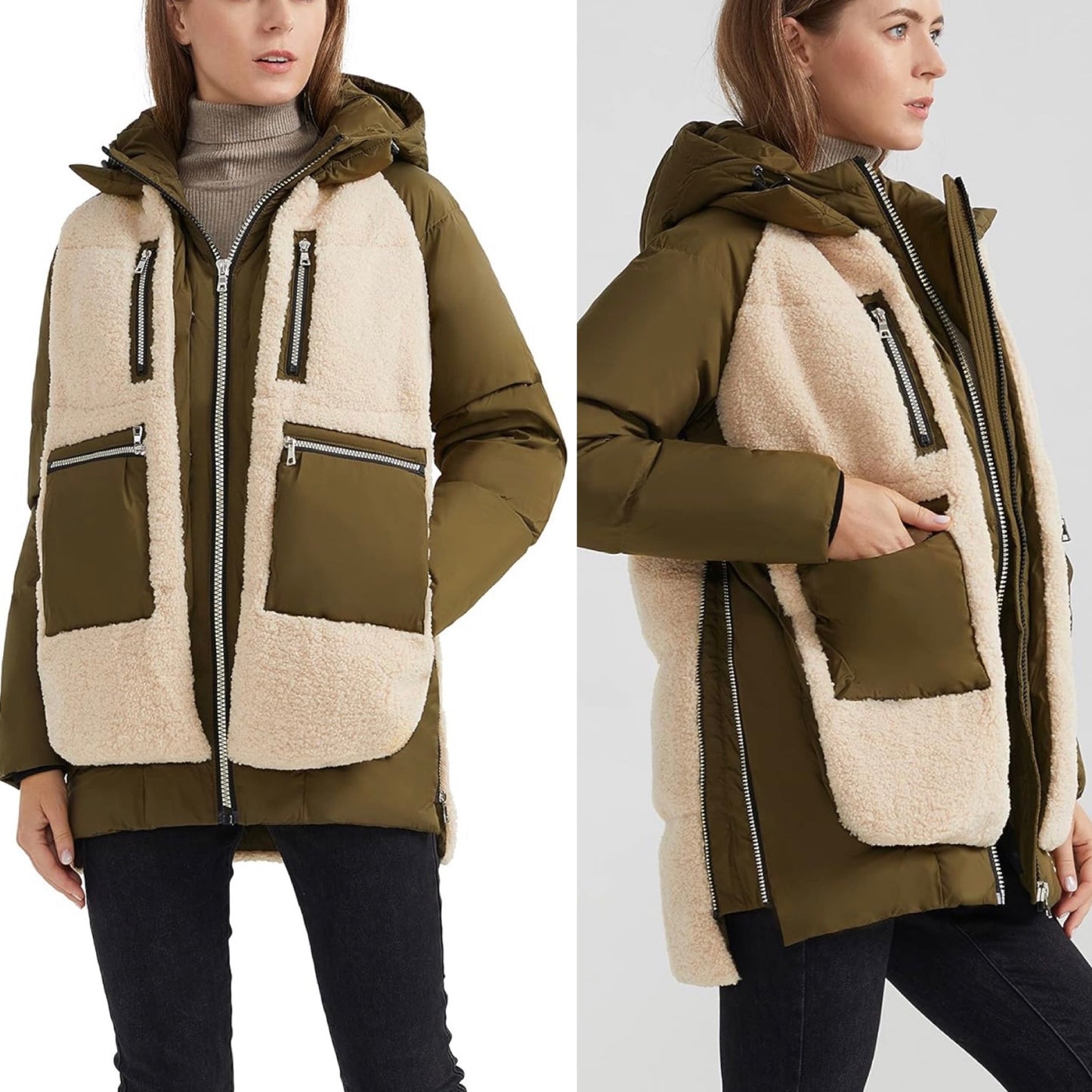 Orolay New Thickened Winter Down Sherpa Coat Size Large