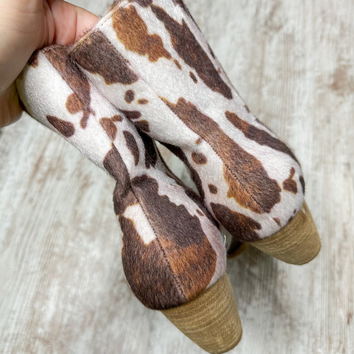 Beast Fashion Arisa Vegan Cowhide Booties Size 10