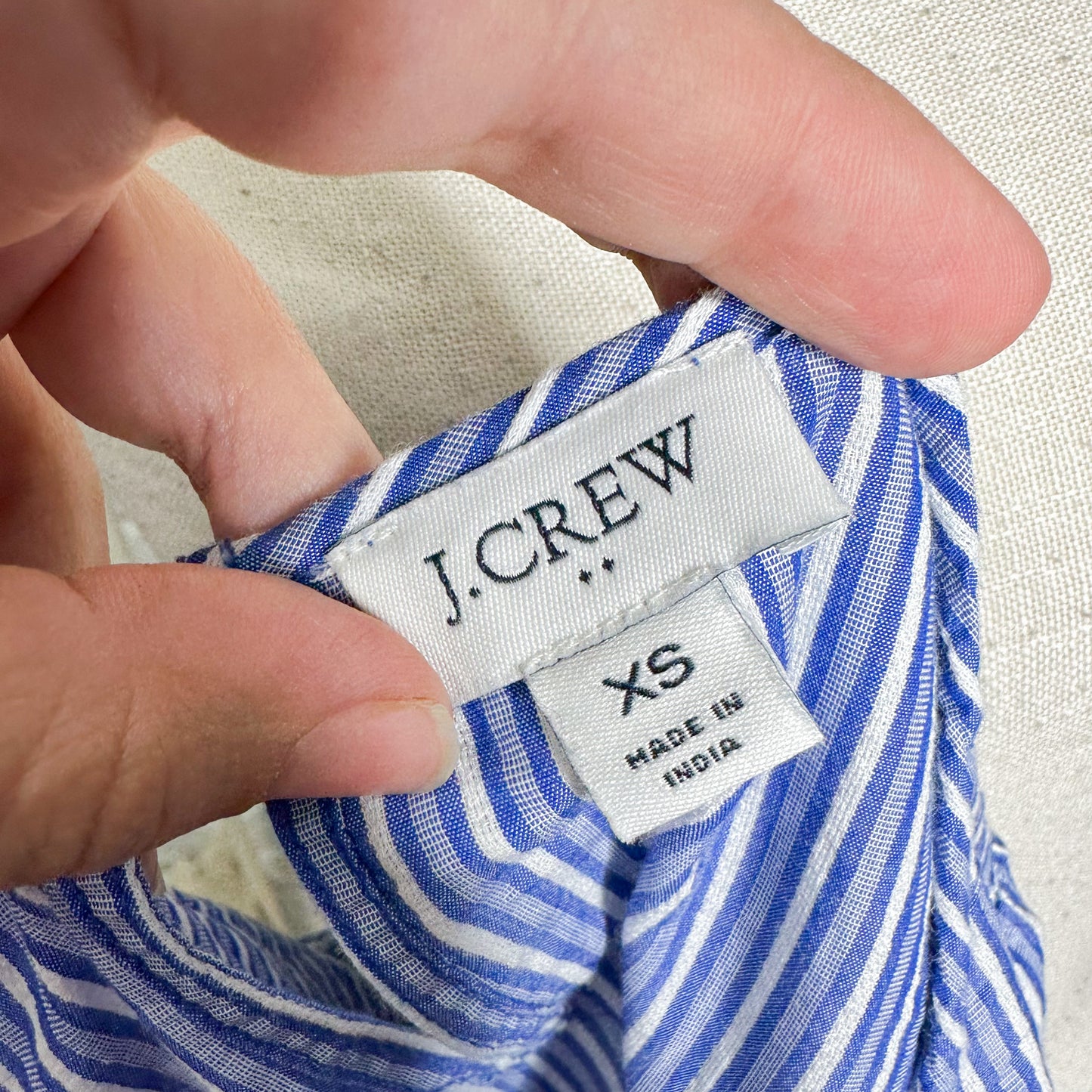 J Crew Factory Puff Sleeve Striped Blouse Size XS