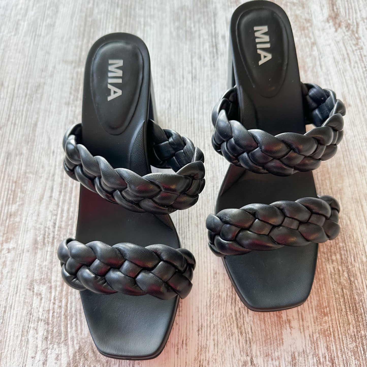 MIA Black Maine Braided Sandal Size 8.5