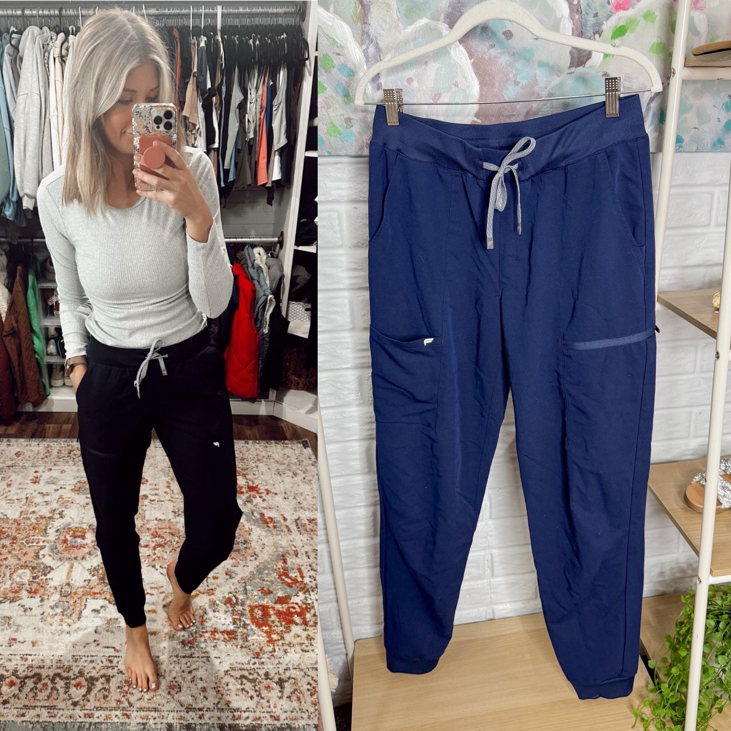 Fabletics Navy Active Scrub Joggers (M/T)