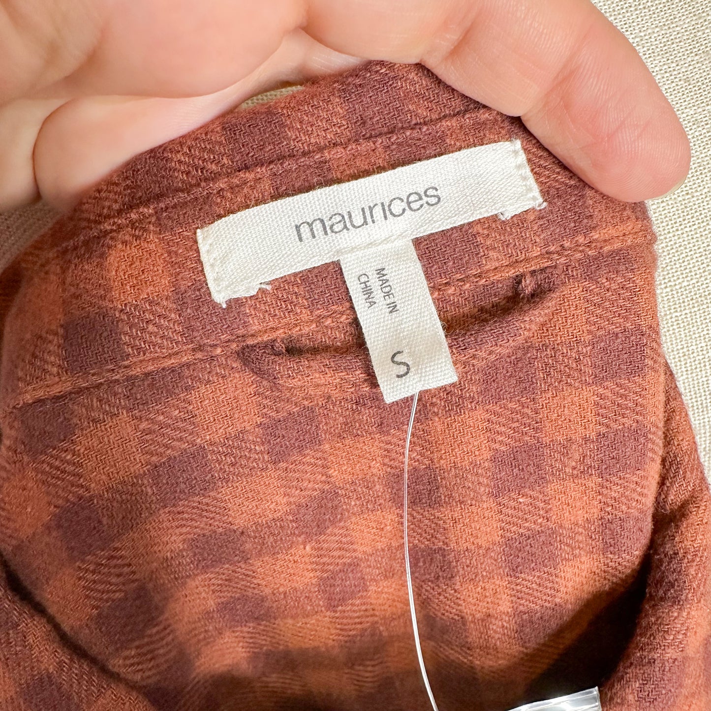 Maurice’s New Plaid Camping Graphic Button Down Size Small