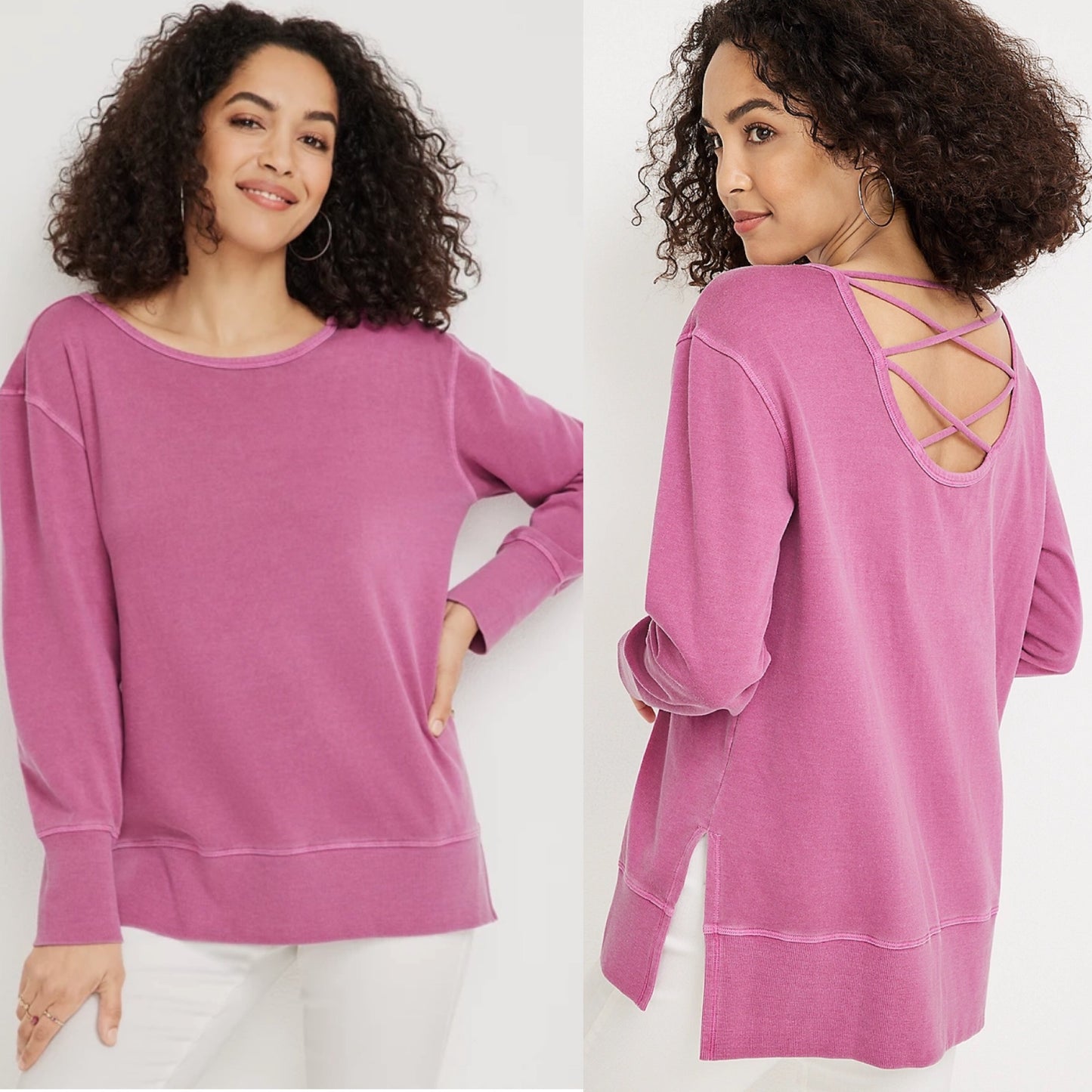 Maurice’s New Willowsoft Criss Cross Back Sweatshirt Size Medium