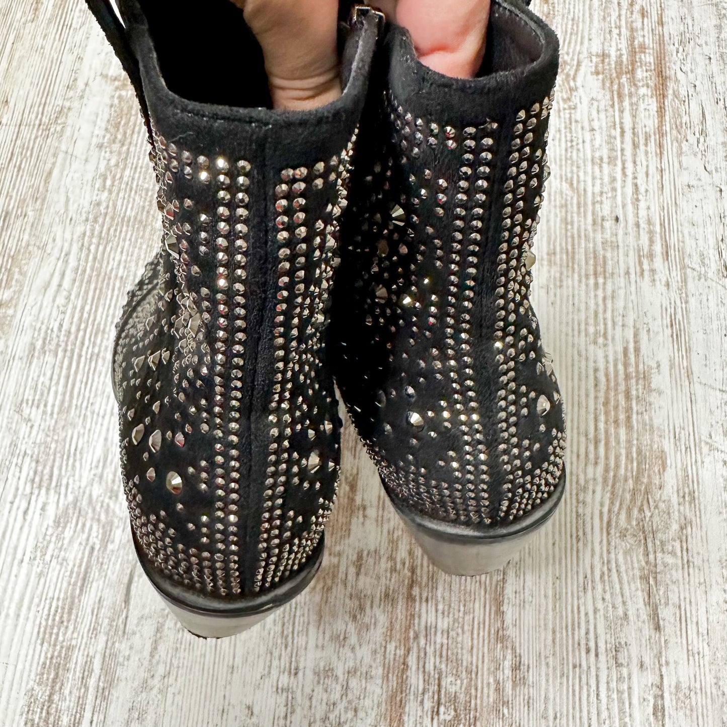 ISNOM Black Rhinestone Boots (multiple sizes)