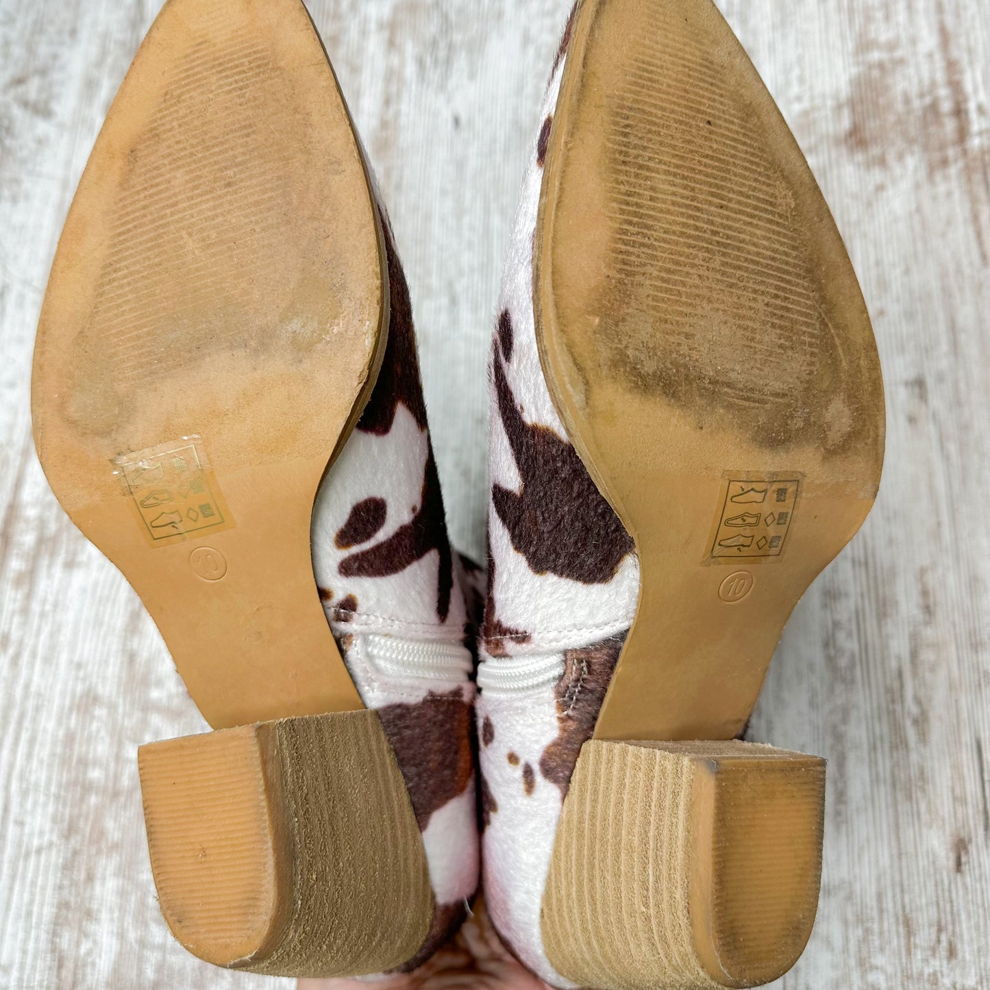 Beast Fashion Arisa Vegan Cowhide Booties Size 10